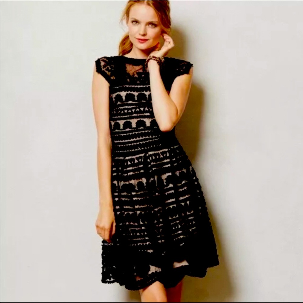 Anthropologie Yoana Baraschi Black Lace Dress